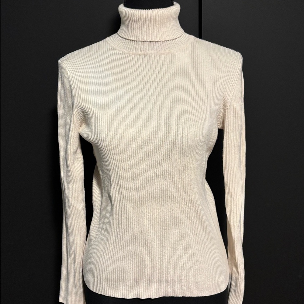 Chic Cream Turtleneck Sweater